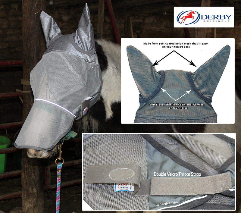 Derby Originals Reflective Fly Mask Grey