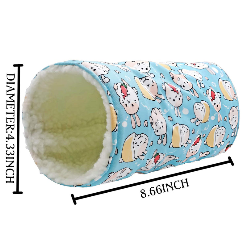 Fleece Small Animal Tunnel Collapsible Pet Play Toy Tunnel Tube for Dwarf Rabbit Hamster Guinea Pig Toys Chinchilla Sugar Glider Hedgehog Hideout Cave Blue - PawsPlanet Australia