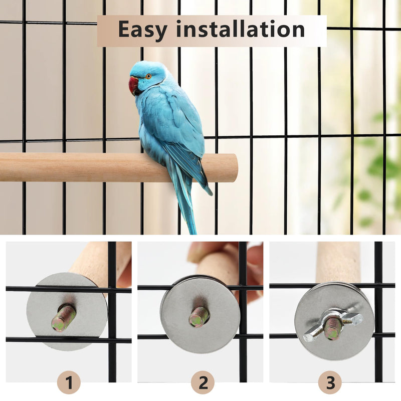 Bird Perch,6 Pieces Wooden Parrot Claw Standing Stick with Different Diameter and Lengths for Budgies Parakeet Canaries Cockatiel,Bird Cage Accessories (6 pcs-4.72 * 0.79inch perches Pole) 6 pcs-4.72*0.79inch - PawsPlanet Australia