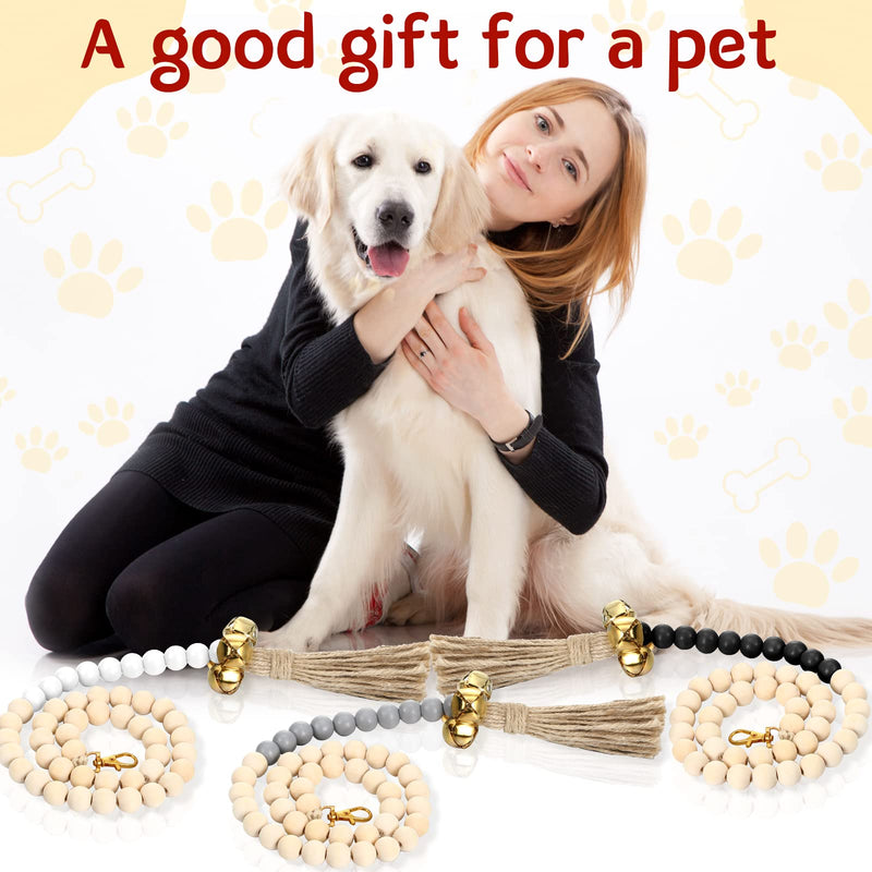 Jexine 3 Pack Dog Door Bells for Potty Training Hanging Dog Training Bells for Dogs to Ring to Go Outside Puppy Training Bells for Pet Dogs Pet Supplies Black, Gray, White - PawsPlanet Australia