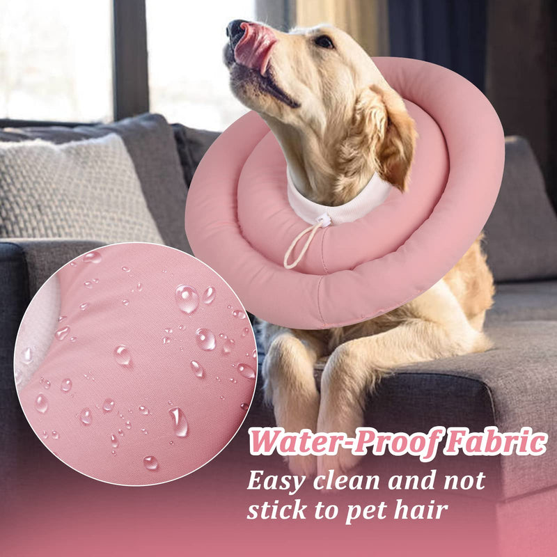 IDOMIK Dog Recovery Collar, Waterproof Soft Dog Cone After Surgery, Comfy Protective Elizabethan Collar Alternative for Dogs Cats, Adjustable Dog Neck Donut Collar Cone Anti-Licking Biting Wounds M Pink - PawsPlanet Australia