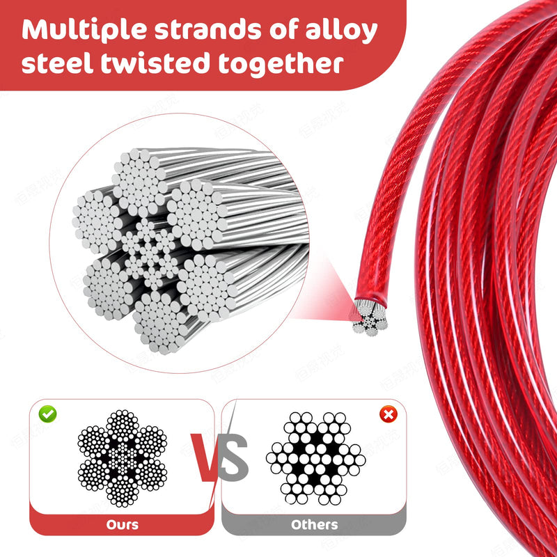 Dog Tie Out Cable and Stake, 16FT Outdoor Dog Stake for Yard Training, Running, Hiking,Camping, 16 Inch Heavy Duty Dog Anchor Spiral Stake for Small to Medium Dogs(Red) red-16FT - PawsPlanet Australia