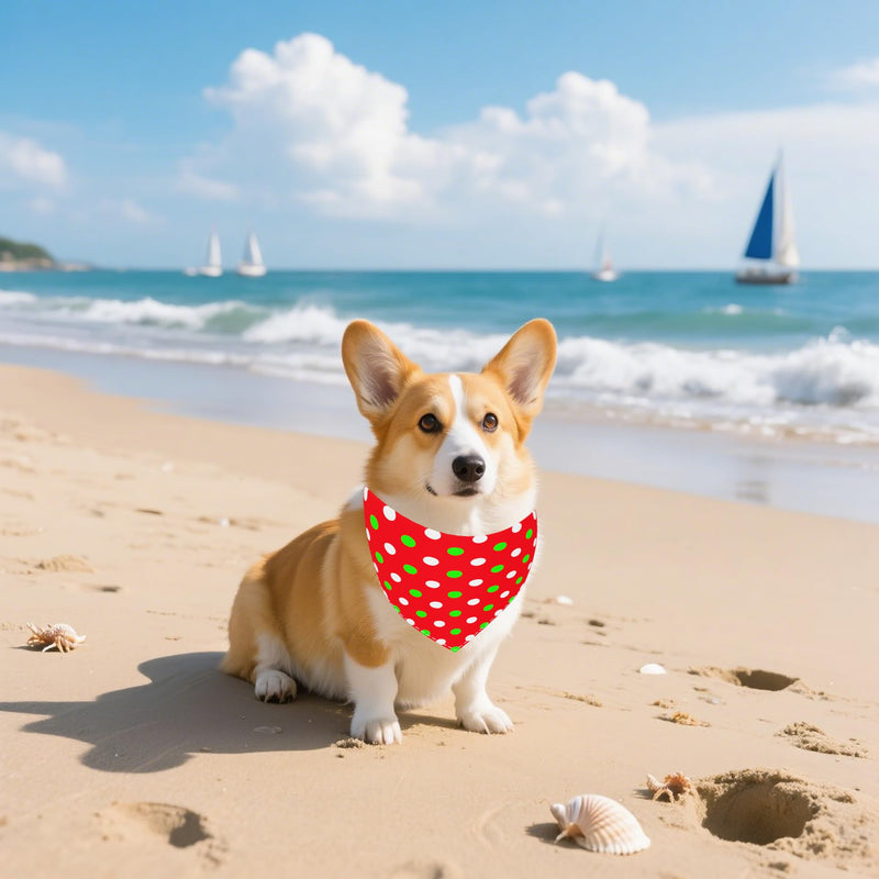 30 Pcs Polka Dot Dog Bandanas for Small Dogs Medium Stitch Dog Bandana Bulk Reversible Print One Side Large Polyester Scarves Party Grooming M - PawsPlanet Australia