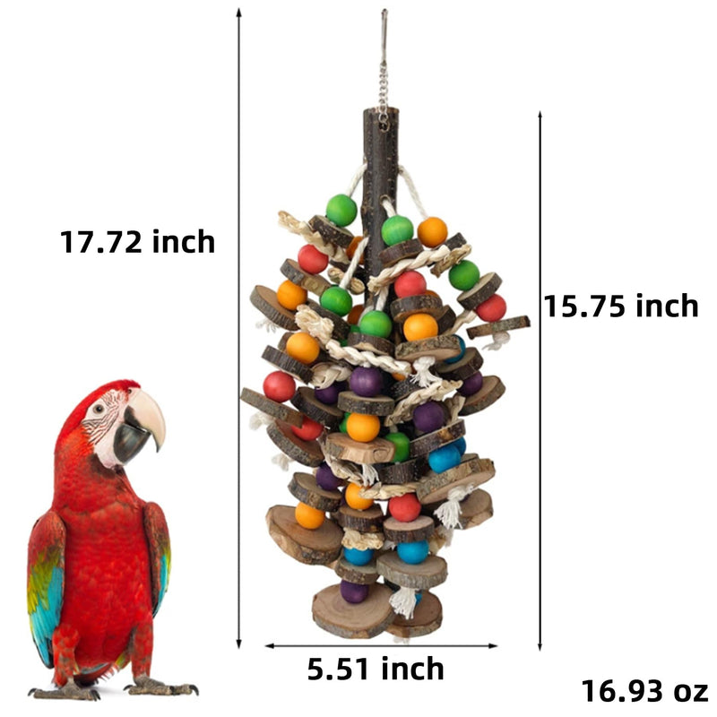 Bird Toys, Medium-Large Birds for Amazon Parrots, Cockatiels, Macaws, African Grey(Branch) Colorful2 - PawsPlanet Australia