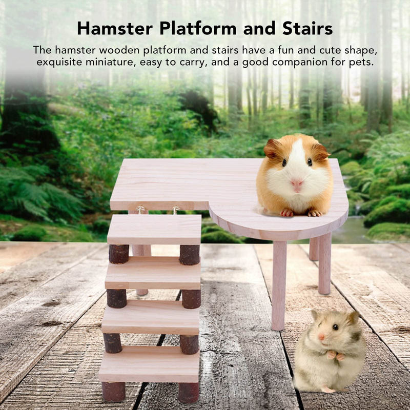 Tnfeeon Hamster Stand Toys Wooden Exercise Toy Pet Landscaping for Hamster Squirrel Gerbil Chinchilla - PawsPlanet Australia