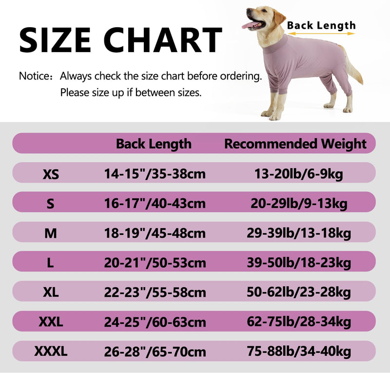 LIANZIMAU Dog Surgery Recovery Suit - Long Sleeve Dog Recovery Suit Female Male Wound Protector Dogs Onesie After Surgery Anti Licking for Medium Large Dogs Pyjamas, Cone E-Collar Alternative Dusty Pink