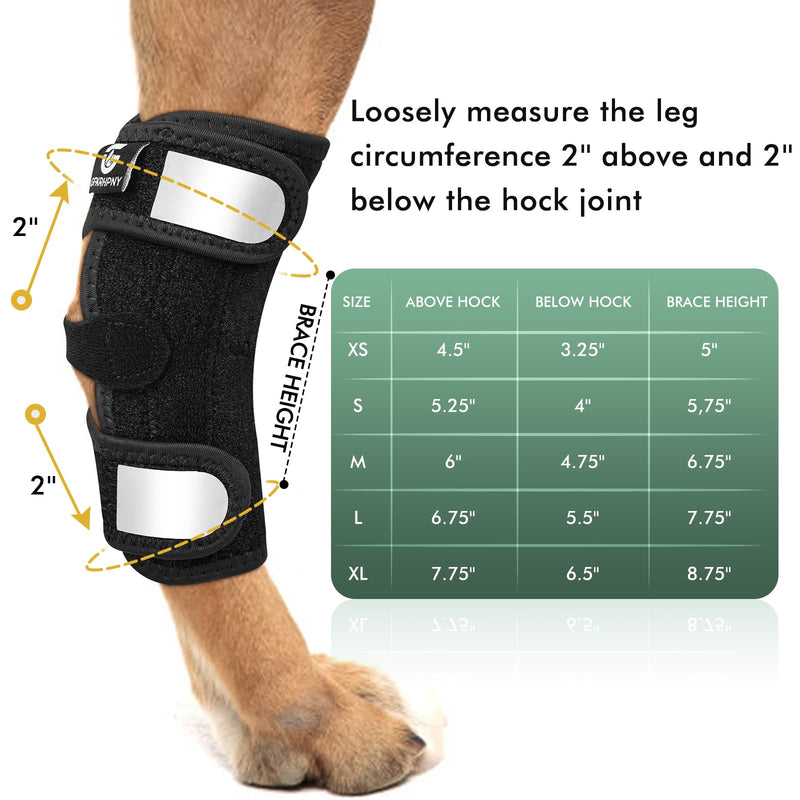 Dog Rear Leg Hock Ankle Brace for Torn ACL & CCL, Dog Leg Braces for Back Leg with Metal Spring Inserts, Dog Wrap Brace for Bottom Joint with Reflective Straps XS