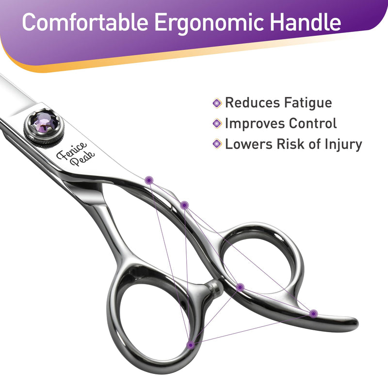 Fenice Peak 7 inch Curved Dog Grooming Scissors Professional Dog Shears Made of Japanese 440C Stainless Steel with Jewelled Screw Trimming Cutting Scissors Durable and Sharp - PawsPlanet Australia