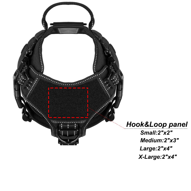 ICEFANG GN1 Reflective Tactical Dog Harness Medium Sized, MOLLE K9 Dog Vest with 2X Metal Buckles,Adjustable Pet Harness, No Pulling Front Leash Clip (Medium (Pack of 1), Black) Medium (Pack of 1) - PawsPlanet Australia