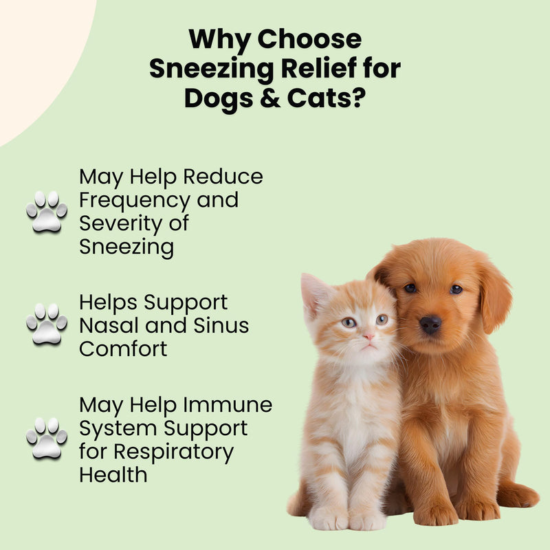 Dog & Cat Sneezing Treatment - Helps to Support Sinus Health, Eye Health, Immune Health, & Much More - Cat Sneezing Relief - Nose Relief for Dogs - Allergy Relief for Cats - 1 fl oz