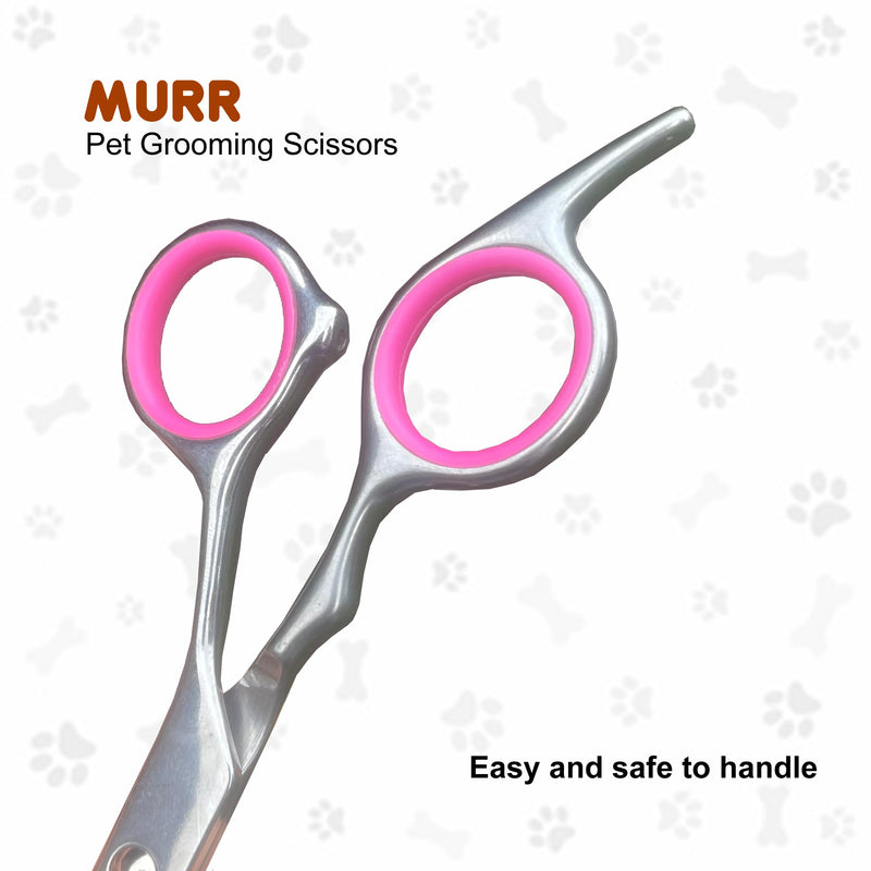 Dog Grooming Scissors, Curved Pet Grooming Scissors, Stainless Steel Hair Cutting Scissors for Dogs and Cats, Professional Trimming Tool with Safety Round Tip, 6 Inch - PawsPlanet Australia