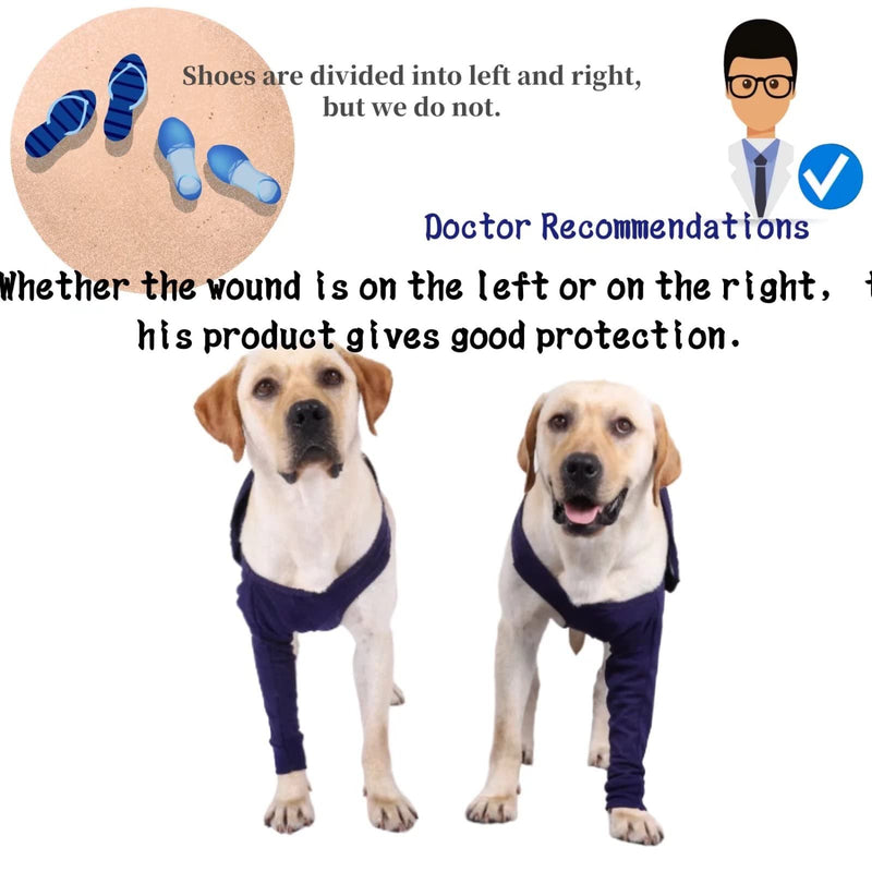 Xqpetlihai Dog Sleeves for Licking Dog Knee Brace After Surgery Wear for Dogs Abrasion Resistant Dog Recovery Sleeve for Dogs Cone Collar Alternative(XXXL) Medium Blue - PawsPlanet Australia