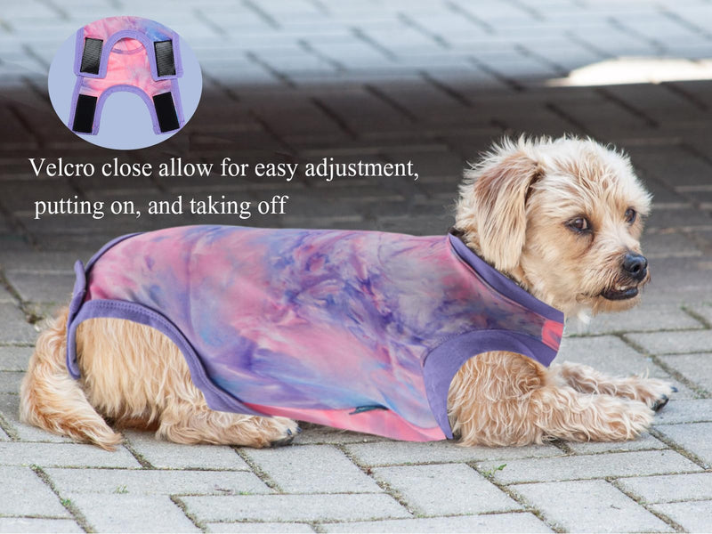Dog Surgical Recovery Suit, After Spay Abdominal Wounds Post Surgical Suit for Dogs Female Male Dog Onesies, Anti Licking Breathable Dog Shirt for Small Large Dogs, Dog Surgery Collar Alternatives XXL（Back length 22.4", Chest 25.6"-27.6"） Pinkblue - PawsPlanet Australia