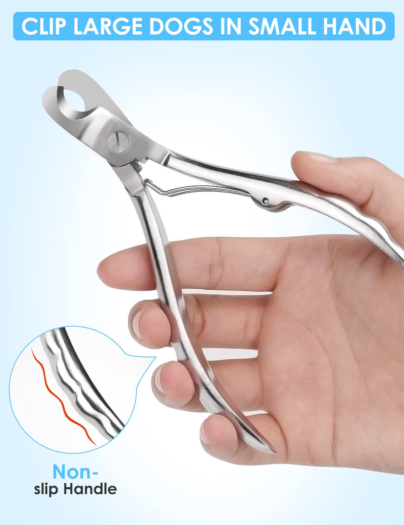 Gobeigo Dog Nail Clippers with Nail File, Professional Heavy Duty Dog Nail Trimmer, Full Martensite Steel Razor Sharp Blade Best for Large Dogs/Thick Toenail Pets/Old Cat, Ergonomic Non-Slip Handles - PawsPlanet Australia