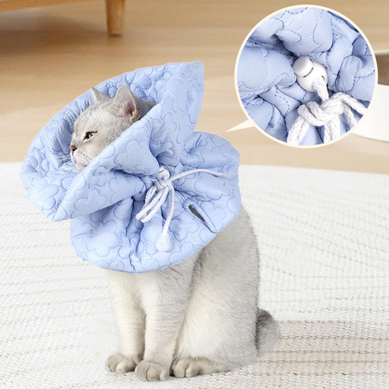 Cat Recovery Collar,Smavles Pets Cone Collar, CatCone, Adjustable Cotton Pets ConeCollar, Soft Dog Cat Protective,Anti-Bite/Lick,Recovery from Surgery or Wound for Puppies Pets,Stop Licking (Blue)