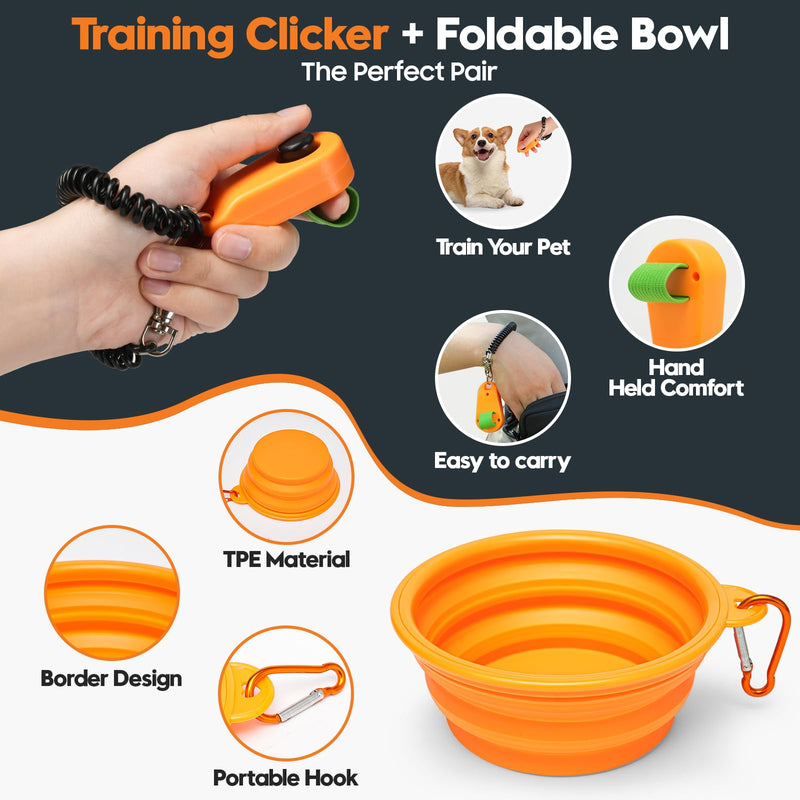 Large Capacity Dog Treat Pouch –Training Treat Bag with Magnetic Pocket, Built-in Poop Bag Holder, Clicker & Collapsible Bowl, Dog Walking Bag for Pet Training – Black - PawsPlanet Australia