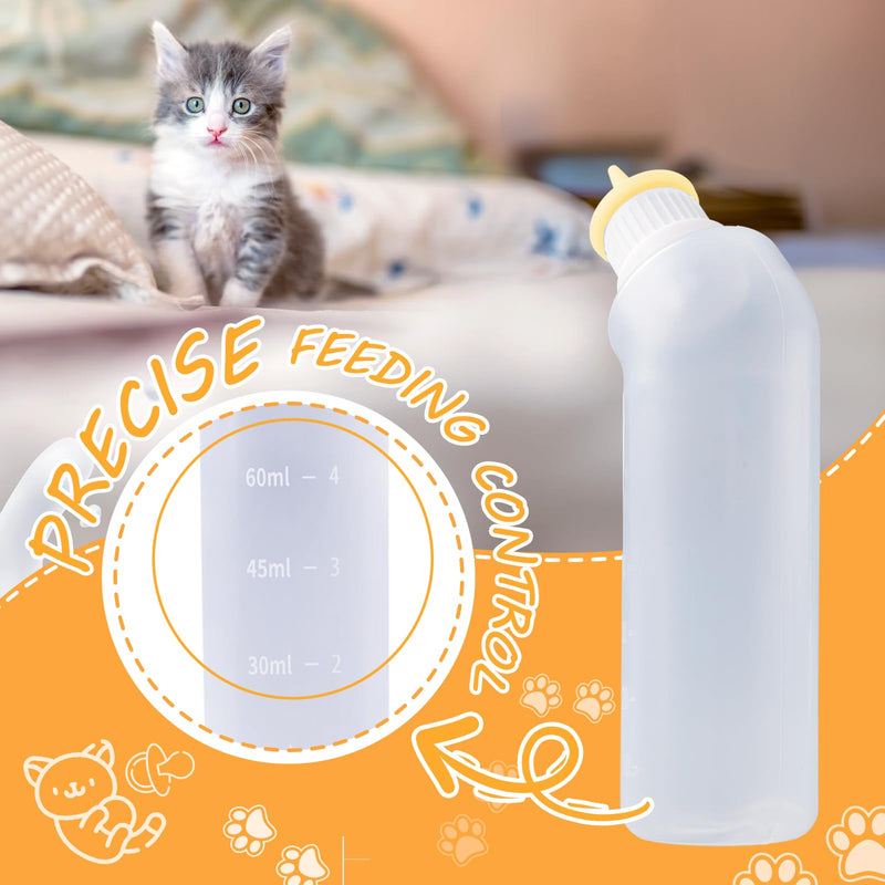 5Pack Kitten Bottle for Nursing Puppy Milk Kitten Bottles Feeding Kit Silicone Nipple for Newborn Pets Kittens, Puppy,Squirrel (Yellow) - PawsPlanet Australia
