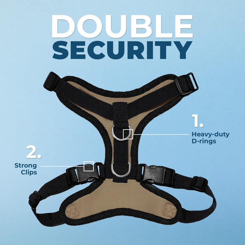 Voyager Step-in Lock Pet Harness - All Weather Mesh, Adjustable Step in Harness for Cats and Dogs by Best Pet Supplies - Army/Black Trim, XS (Pack of 2) - PawsPlanet Australia