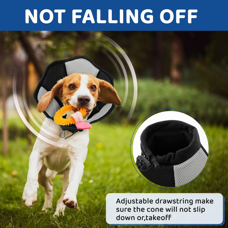 SUNFURA Soft Dog Cone, Dog Cones for Large Dogs, Cone for Extra Large Dogs to Stop Licking After Surgery, Adjustable Dog Cone Alternative Dog Recovery Collar for Wound Healing, Black XL X-Large