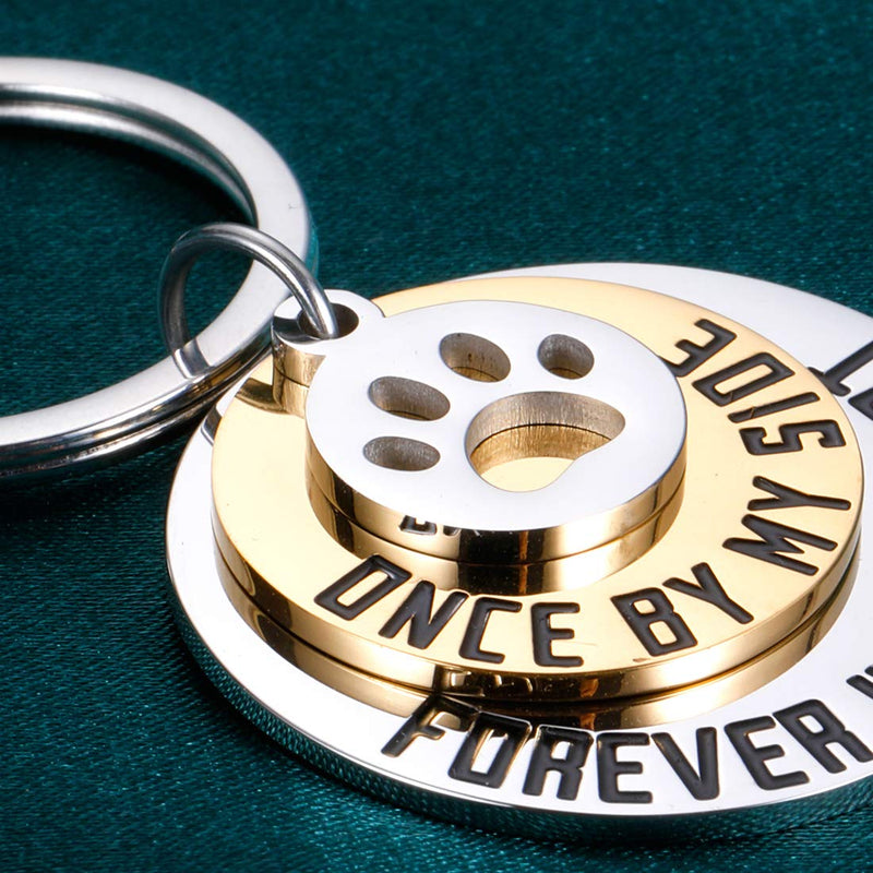 Dog Cat Pet Memorial Gifts Keychain for Pet Lover Remembrance Jewelry Gifts for Loss of Pet Sympathy Condolences Gifts Dog Remembrance Gifts Men Women Pet Owner Once by My Side Pet Keepsake Key Ring