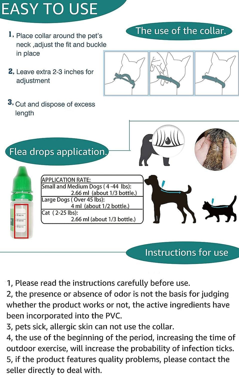 Complete Defense: Dog Flea and Tick Repellent Drops, Effective Pest Control, Natural Formula, includes Free Flea Collar and Comb, for Dogs 44-88 lbs, (6 Month Supply)