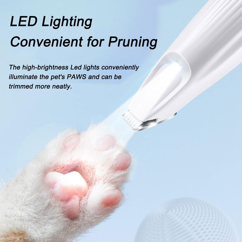 Rechargeable Pet Paw Trimmer with LED Light for Small Dogs - Precision Grooming Tool for Feet, Ears, and Face Hair （Pink） Pink - PawsPlanet Australia