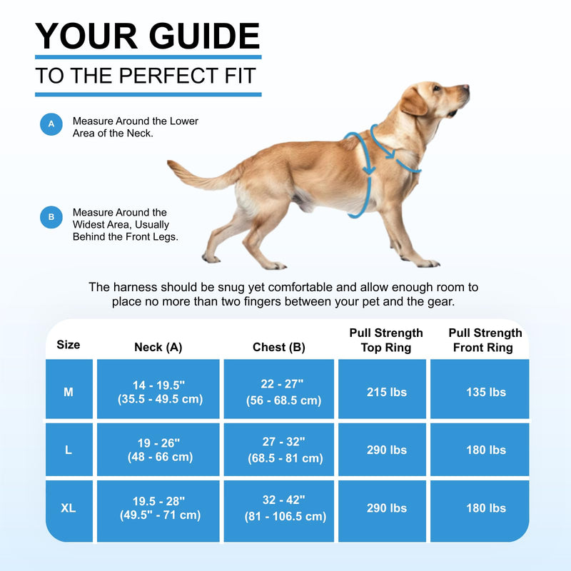 DogTraxs - Step-in Dog Harness - for Extra Large Dogs - Soft Padding & Reflective Trim - Adjustable No Pull Through Design - Control Handle - Top & Front Clip Durable - Silver Gray - PawsPlanet Australia