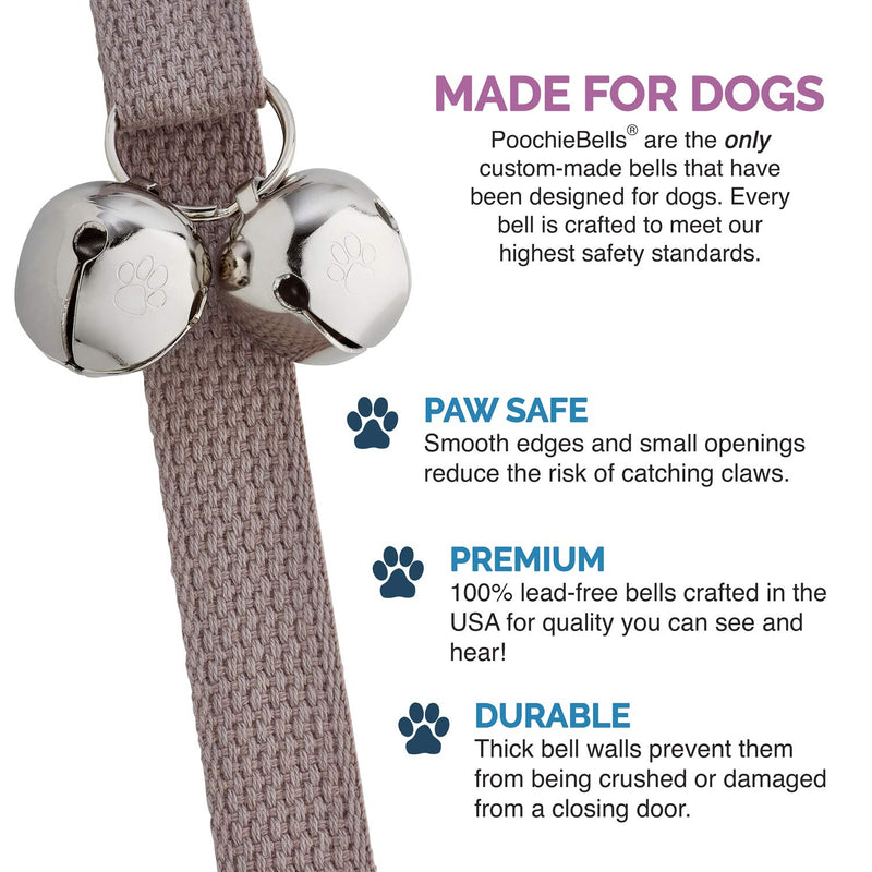 Original Handcrafted Dog Doorbell - Trusted by Trainers for 20+ Years, One Size Fits All Breeds, Durable and Thick Cotton Webbing, Crafted in USA, Gray Stone Gray