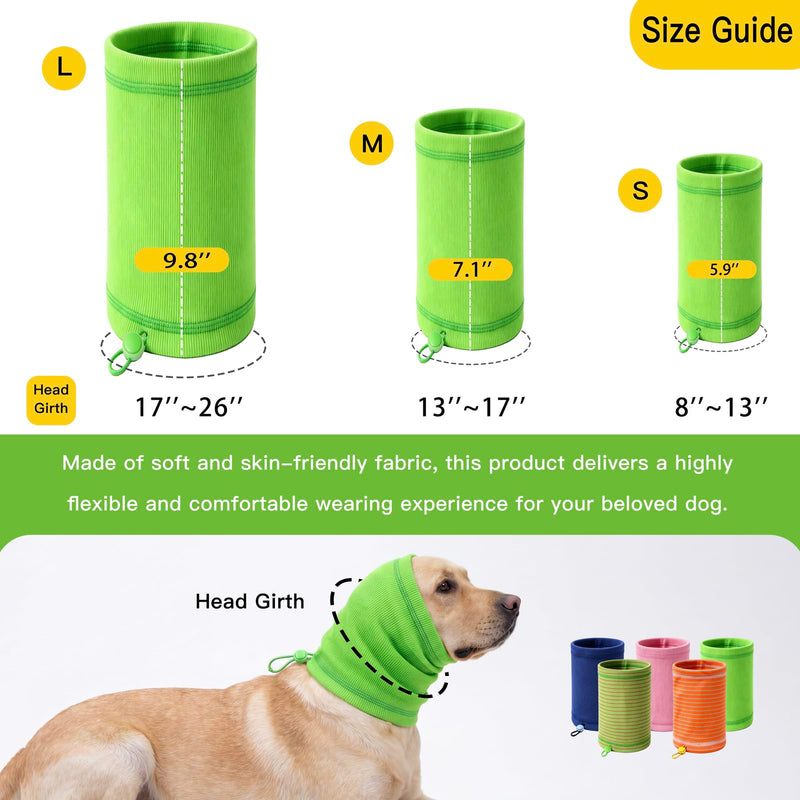 Dog Calming Hoodie, Noise Reduction Ear Cover for Anxiety Relief, Adjustable Soft Warm Pet Headband for Fireworks, Thunder, Grooming, Bathing (Green, Small) Green Small(Small)