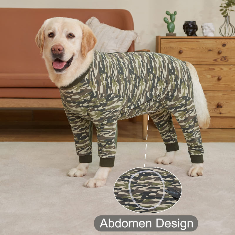 Yeapeeto Dog Onesie Surgery Recovery Suit for Large Medium Bodysuit Dogs Pajamas PJS Full Body for Shedding, Prevent Licking, Wound Protection, Cone Alternative (5XL, Camo) 5XL - PawsPlanet Australia