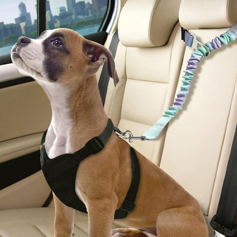2 PCS Dog Seat Belt for Car, Adjustable Dog Car Harness Nylon Pet Travel Seatbelts with Elastic 24-35 Inches,Metal Buckle for Small, Medium and Large Pets - PawsPlanet Australia