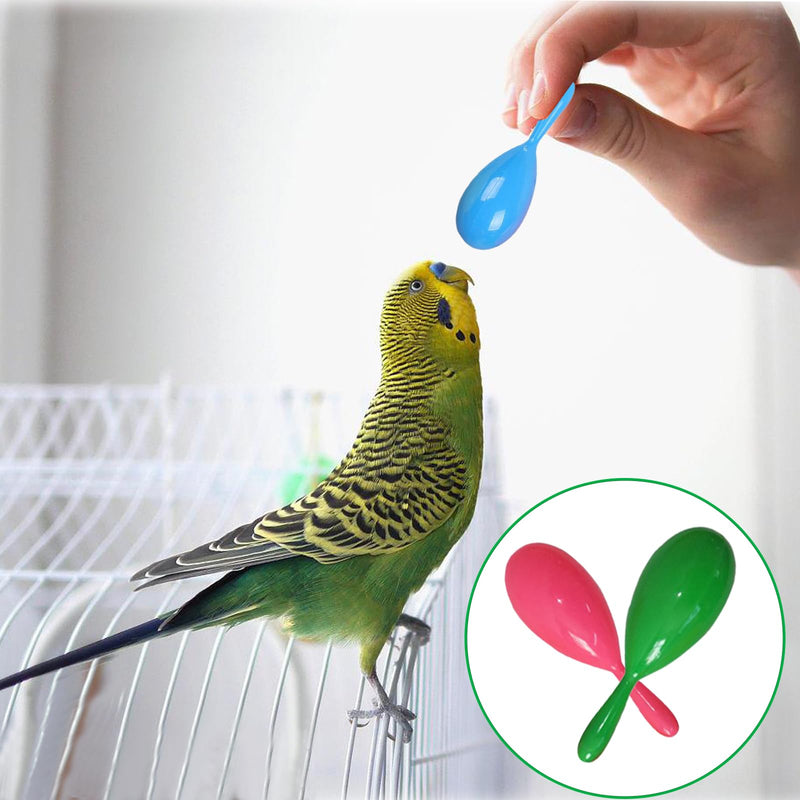 6 Pcs Parrot Rattle Shaker Musical Sound Toy Funny Bell Toys Mini Sand Hammer Bird Parrot Toys for Chicken Bird Parrot Parakeet Cockatiel Budgies Love Birds (Random Color)