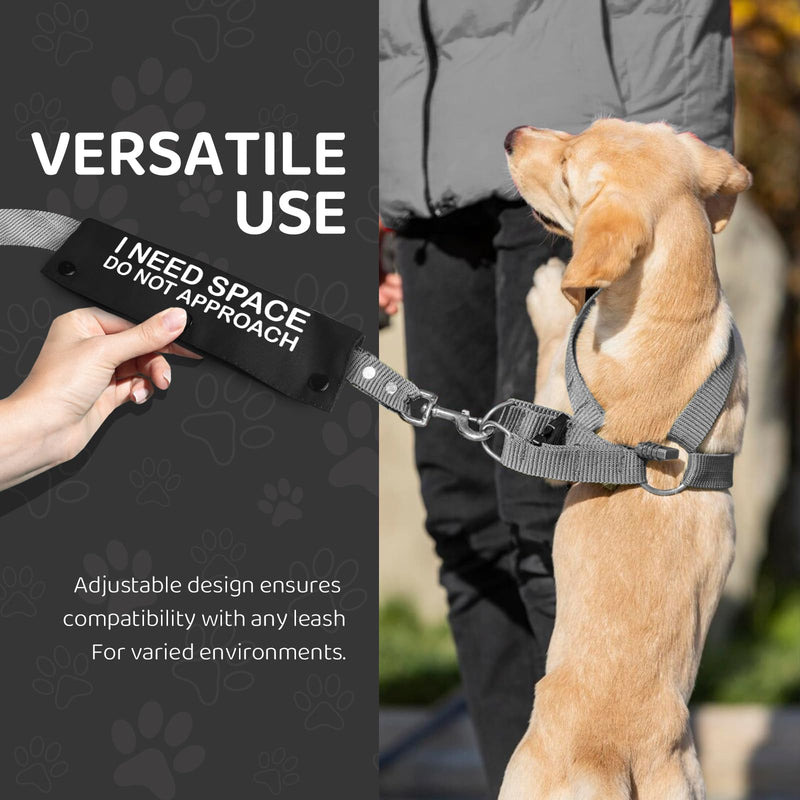 I Need Space Do Not Approach Pet Leash for Dogs, Funny Dog Leash Wrap for Pet Dog Lovers Owners Gift (Black) I Need Space Black - PawsPlanet Australia