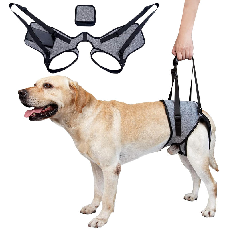 Dog Sling for Large Dogs Hind Leg Support Dog Lift Harness Adjustable Durable Help em up Harness for Weak Back Legs, Elderly, Injured, Senior, Arthritic, ACL Recovery Pet L Grey - PawsPlanet Australia