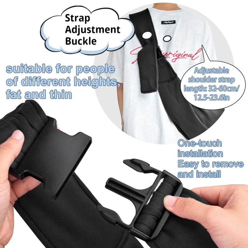 CUBY Dog and Cat Sling Carrier - Small Dog Carrier Sling with Adjust Strap & Zip Pocket, Hands Free Soft Dog Slings for Small Dogs Cats Puppy Pets Outdoor Travel Safety Purse Bag (Black) Black Adjust strap 1.0