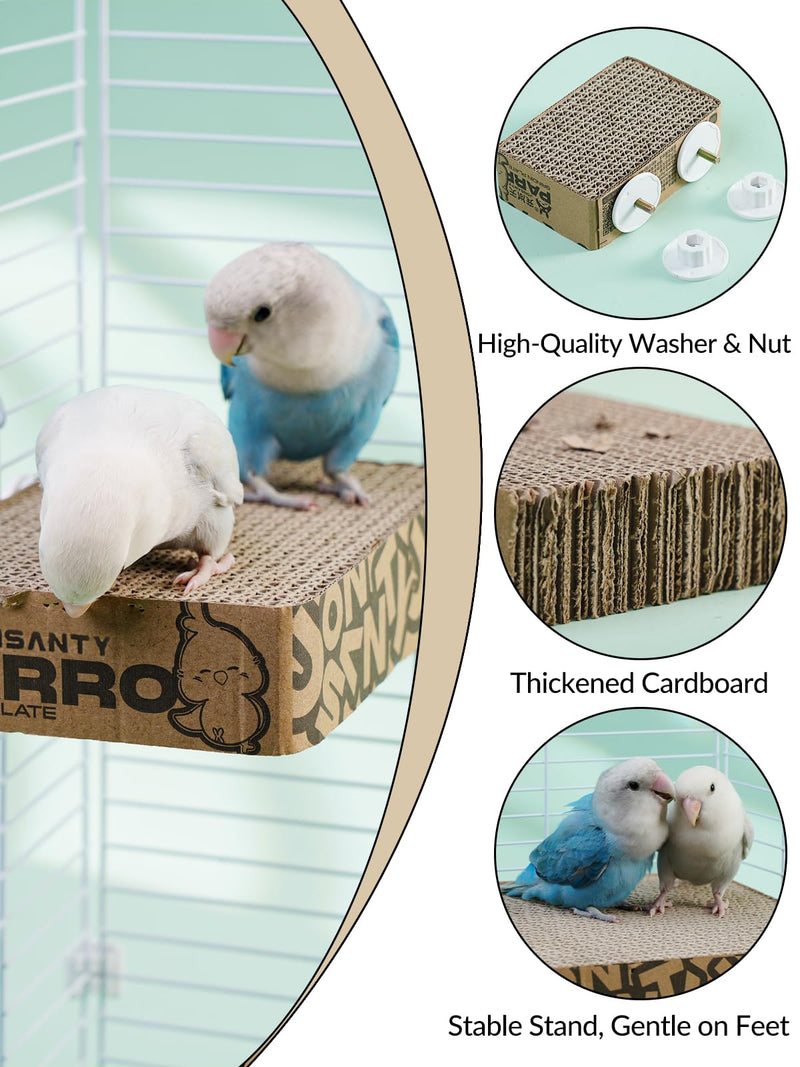 7.3 Inch Paper Bird Toys, Bird Platform, Parrot Toy, Help Birds Clean Beak, Release Stress, Reduce Boredom - Suitable for Budgie, Cockatiel, Lovebird, and Other Small to Medium-Sized Pet Birds M - PawsPlanet Australia