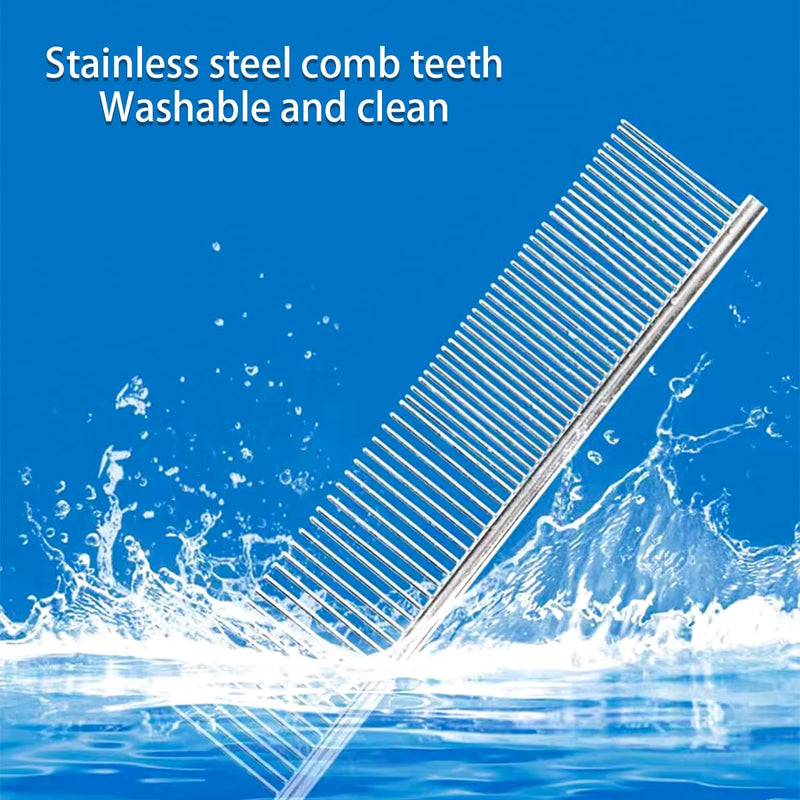 4 PCS Stainless-Steel Comb Dog Combs for Knots, Mats & Loose Hair Removal - Effective Dematting Tool, Comfortable, Lightweight, Portable & Safe for Dogs, Cats & Pets - PawsPlanet Australia