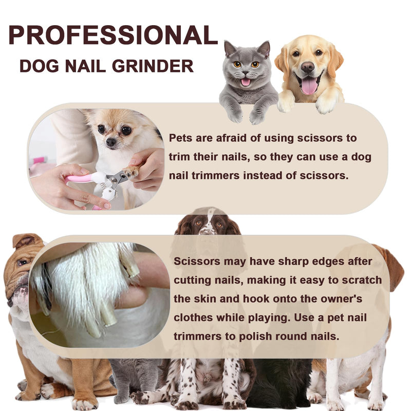 Dog Nail Grinder Upgraded,Professional 2-Speed Pet Nail Trimmer,Quiet and Low-Vibration Dog Nail Trimmers,and 3 Ports for Large,Medium,Small Pets with Hard or Thick Nail - PawsPlanet Australia