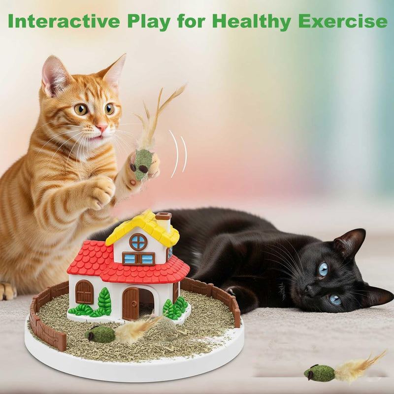Cat Toys Catnip for Indoor Cats, 3 Pack Feather Tail Mice Toys, Interactive Cat Toys for Kittens, Chew & Chase Mouse Shaped with Organic Catnip - PawsPlanet Australia