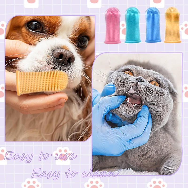 10 Pcs Dog Toothbrush Set Silicone Puppy Tooth Brush Dog Finger Toothbrush Cat Toothbrush Dog Teeth Cleaning Products for Dogs Cats Teeth Cleaning Dental Care(5 Color)