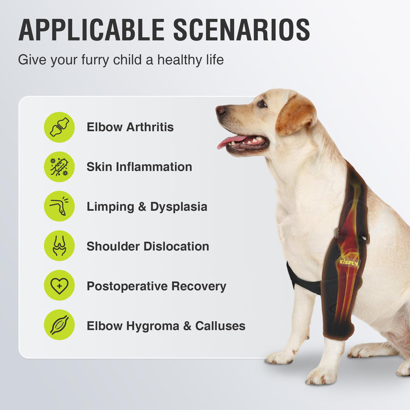 Dog Front Leg Brace for Elbow Hygroma Dysplasia Shoulder Dislocation Elbow Calluses Elbow Pads for Dogs Prevent Licking Wound Left Leg M