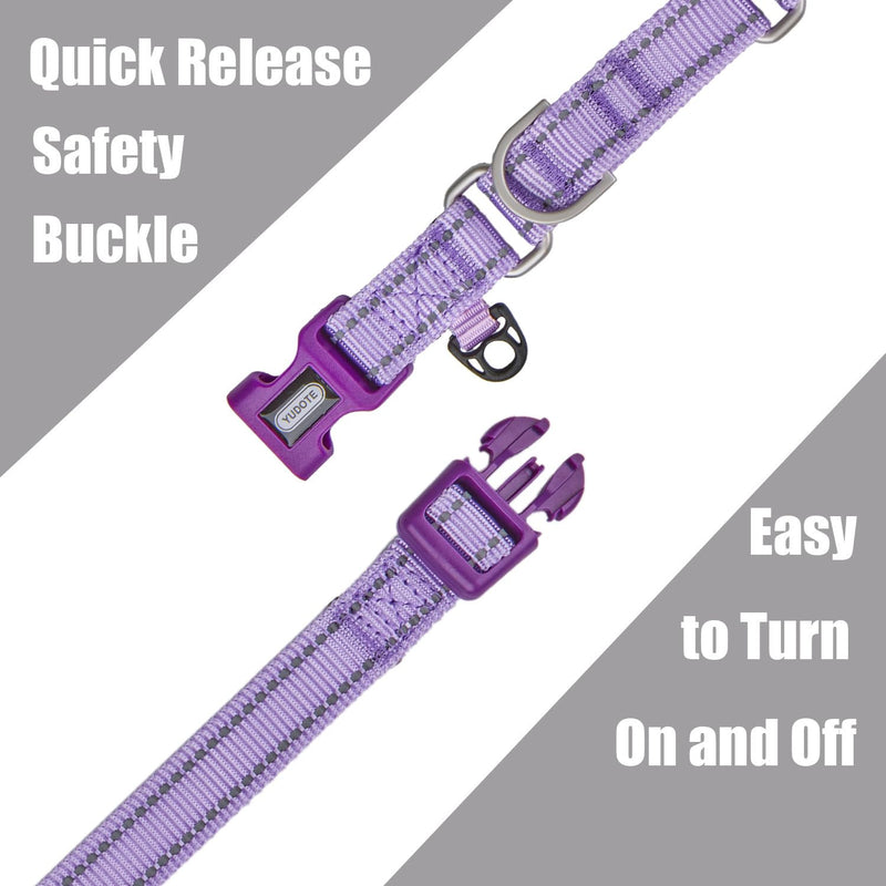 Reflective Martingale Collar for Dogs with Quick Snap Buckle Anti-Pull Nylon Safe Slip Collars for Easy Walking,Lilac,Medium Medium (Pack of 1) Lilac - PawsPlanet Australia
