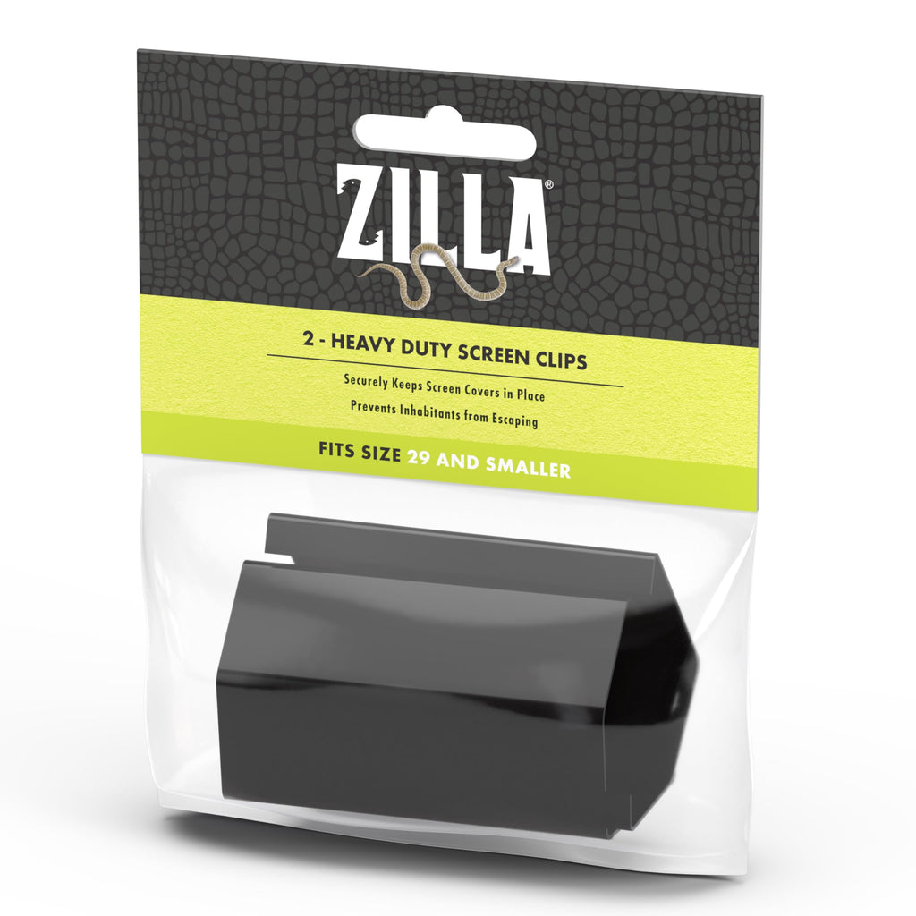 Zilla Reptile Terrarium Heavy Duty Fresh Air Screen Clips, 2 Pack, Small Black