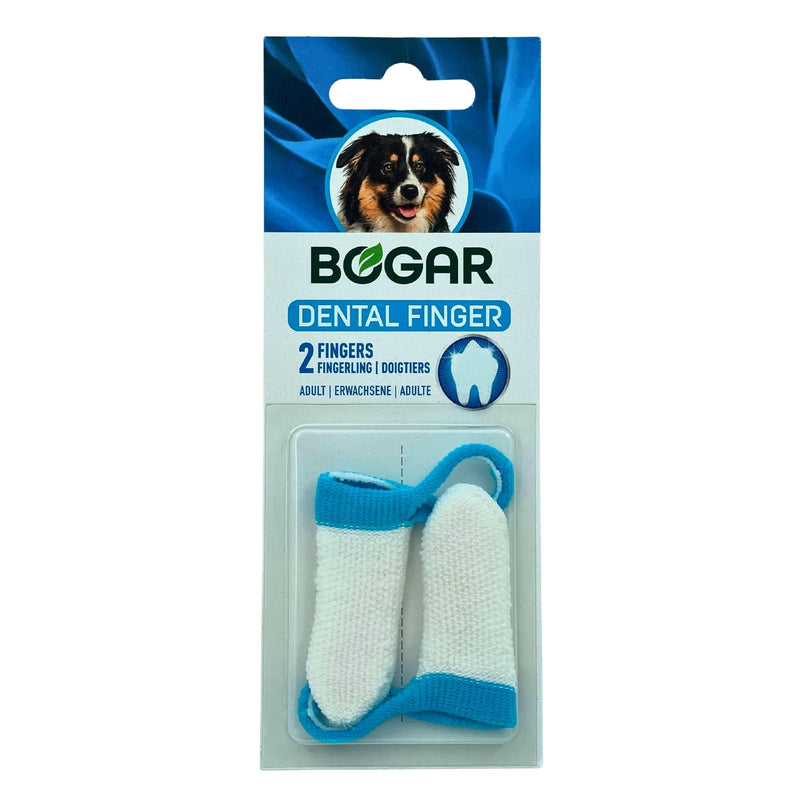 Bogadent Anti-Plaque Finger - Dog Toothbrush with Patented Silver Ion Technology, Finger Shaped Toothbrush for Dogs, Dog Teeth Cleaning Breath Dental Care, Set of 2 White 2 count (Pack of 1)