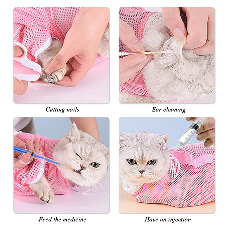 Pack of 2 Cat Wash Bags, Cat Storage Bag, Adjustable Retention Bag, Cat Care Accessories, Pet Supplies