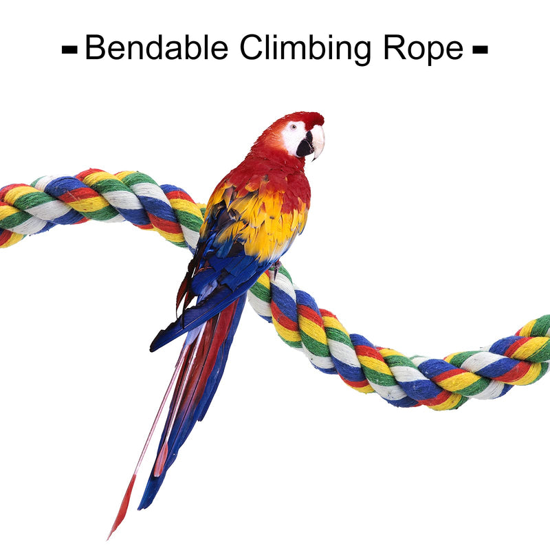 WishLotus Bird Perches, Parrot Colorful Climbing Rope Swing Toys Parrot Stand with Bell and Hanging Clip for Parrots, Budgies, Macaws, Parakeets, and Other Small Birds. 50cm - PawsPlanet Australia