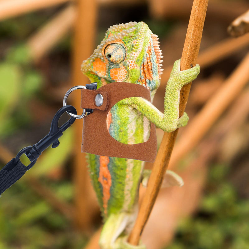 3 Pcs Bearded Dragon Harnesses, Adjustable Soft Leather Lizard Harness with Retractable Traction Rope Small Animal Walking Vest Leash Accessories Set for Reptiles Squirrel Lizard Chinchilla - PawsPlanet Australia