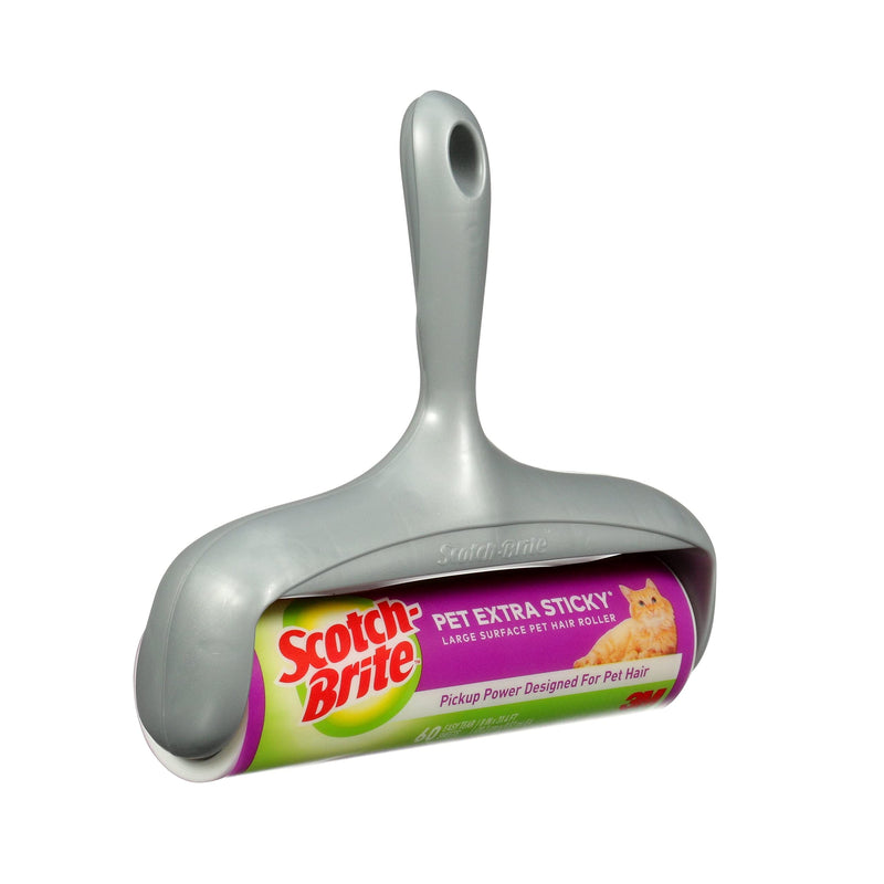 Scotch-Brite Pet Extra Sticky Large Surface Roller, Designed for Pet Hair (60 Sheets) + Scotch-Brite 50% Stickier Large Surface Roller Refill, 60 Sheets (Pack of 4), 240 Sheets Total - PawsPlanet Australia
