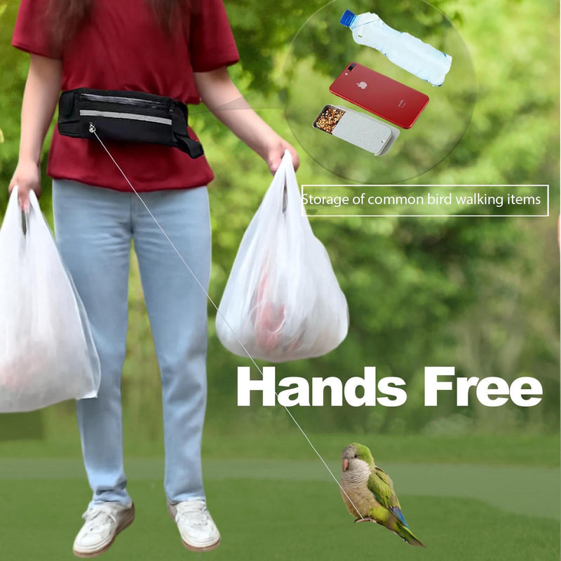 Hands-Free Bird Harnesses Suitable for Cycling and Driving Outdoors and Belts self-retracting Fanny Pack Bird Leash suirtable for Parrots Conures Cockatiels small group - PawsPlanet Australia