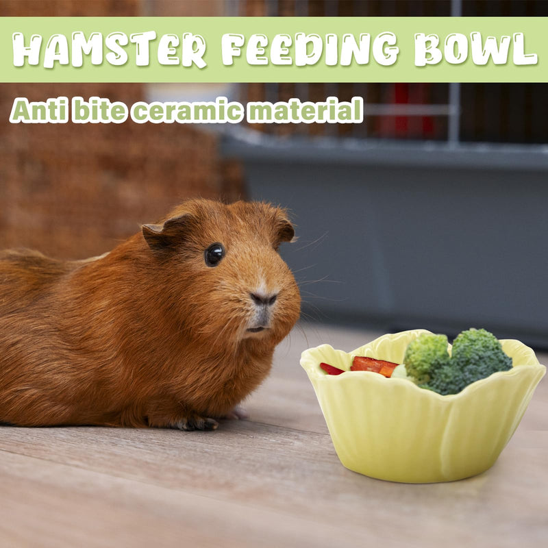Small Ceramic Pet Hamster Bowl, Easy to Clean Anti Flipping Hamster Food and Water Bowl Feeding Bowl, Small Animal Bowls for Golden Bears, Rabbits, Hedgehogs, Dutch Pigs, Parrots (Pink, s) Pink - PawsPlanet Australia